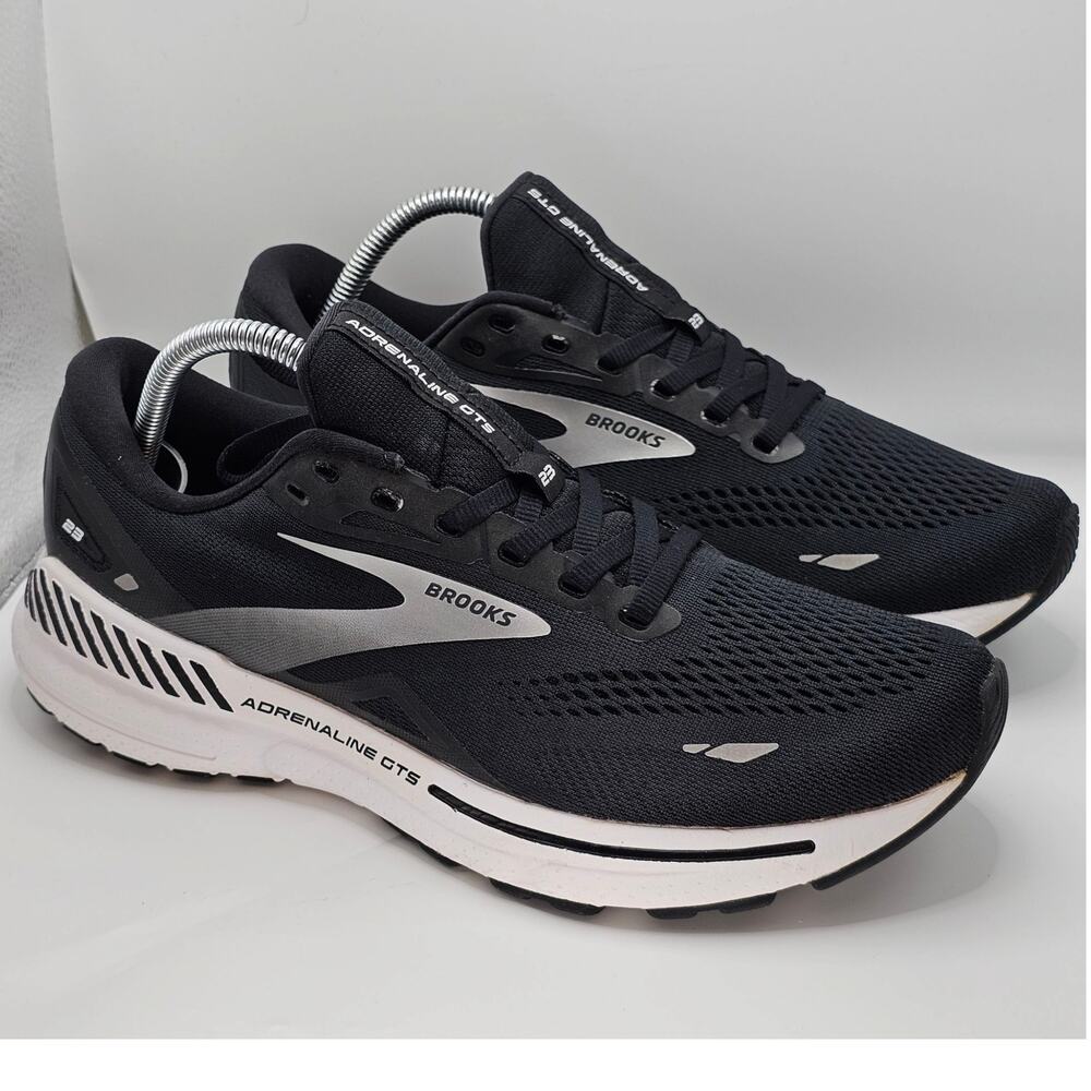 Brooks Adrenaline GTS 23 Black White Silver Women 10 Medium B UK 8 Running Shoe